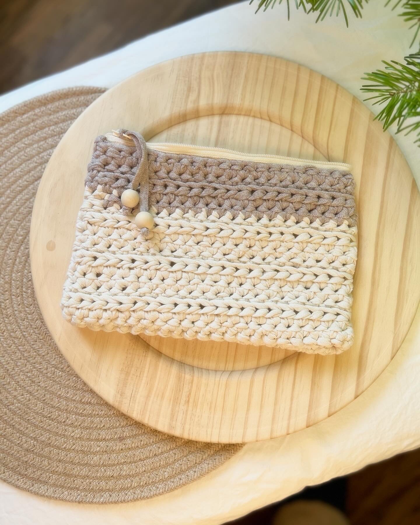 Crochet Women's Handbag | Handmade Bag | Matching Canvas Clutch