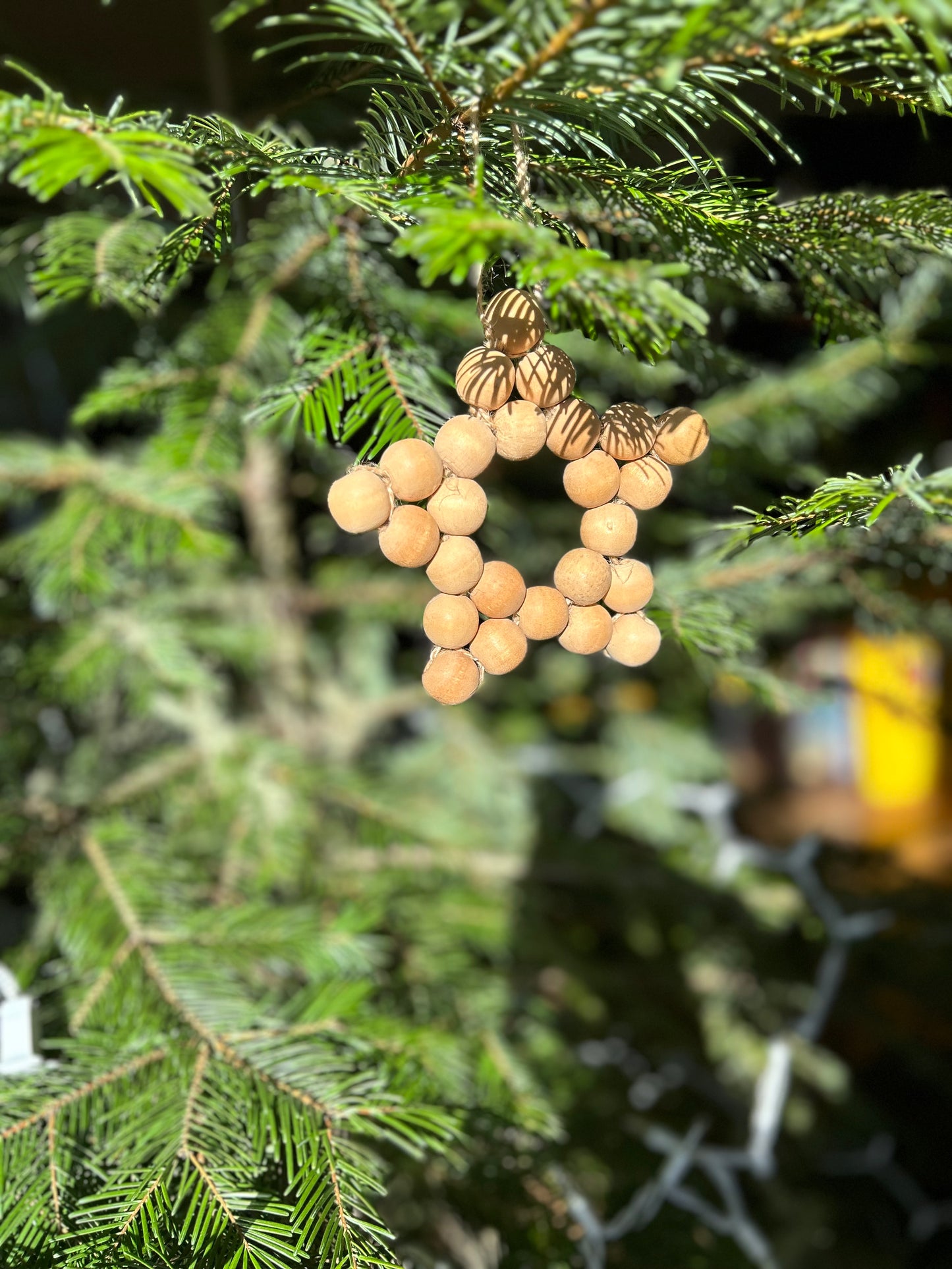 Wooden Bead Star Ornament | Macrame | Rustic Farmhouse Decor | Handmade