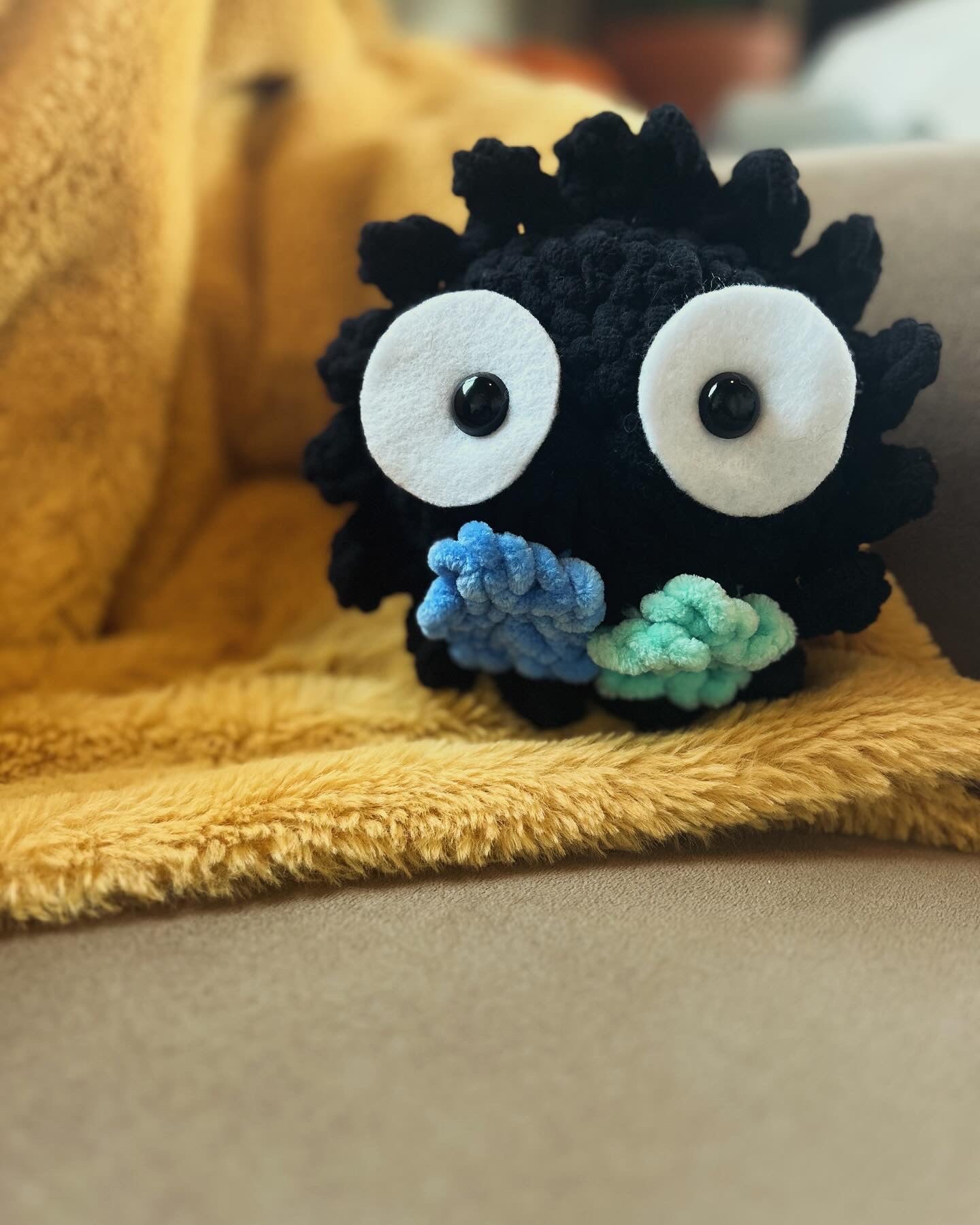 Large Susuwatari with Star Candy | Handmade Crochet | Amigurumi Plushie