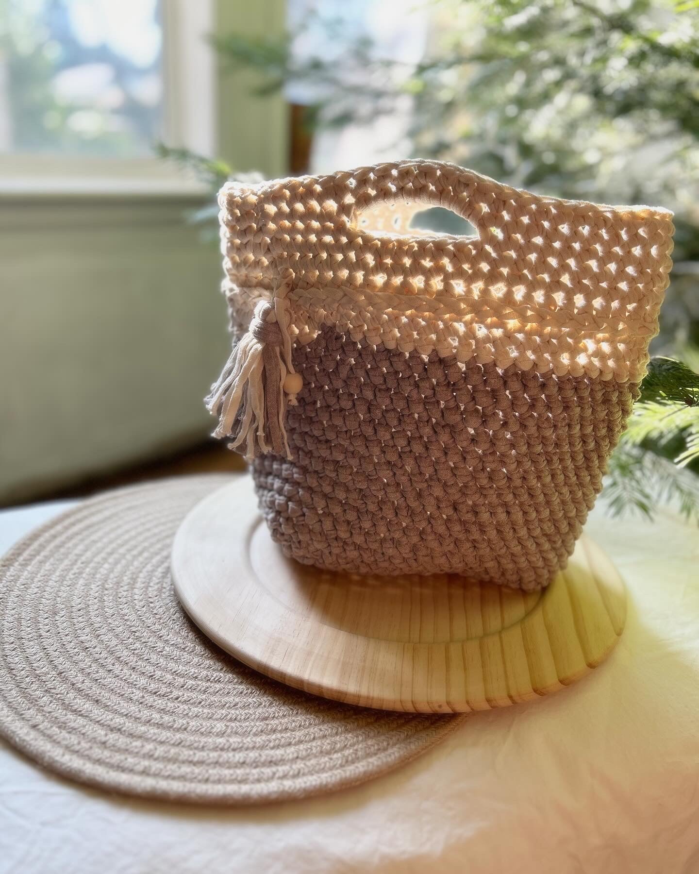Crochet Women's Handbag | Handmade Bag | Matching Canvas Clutch