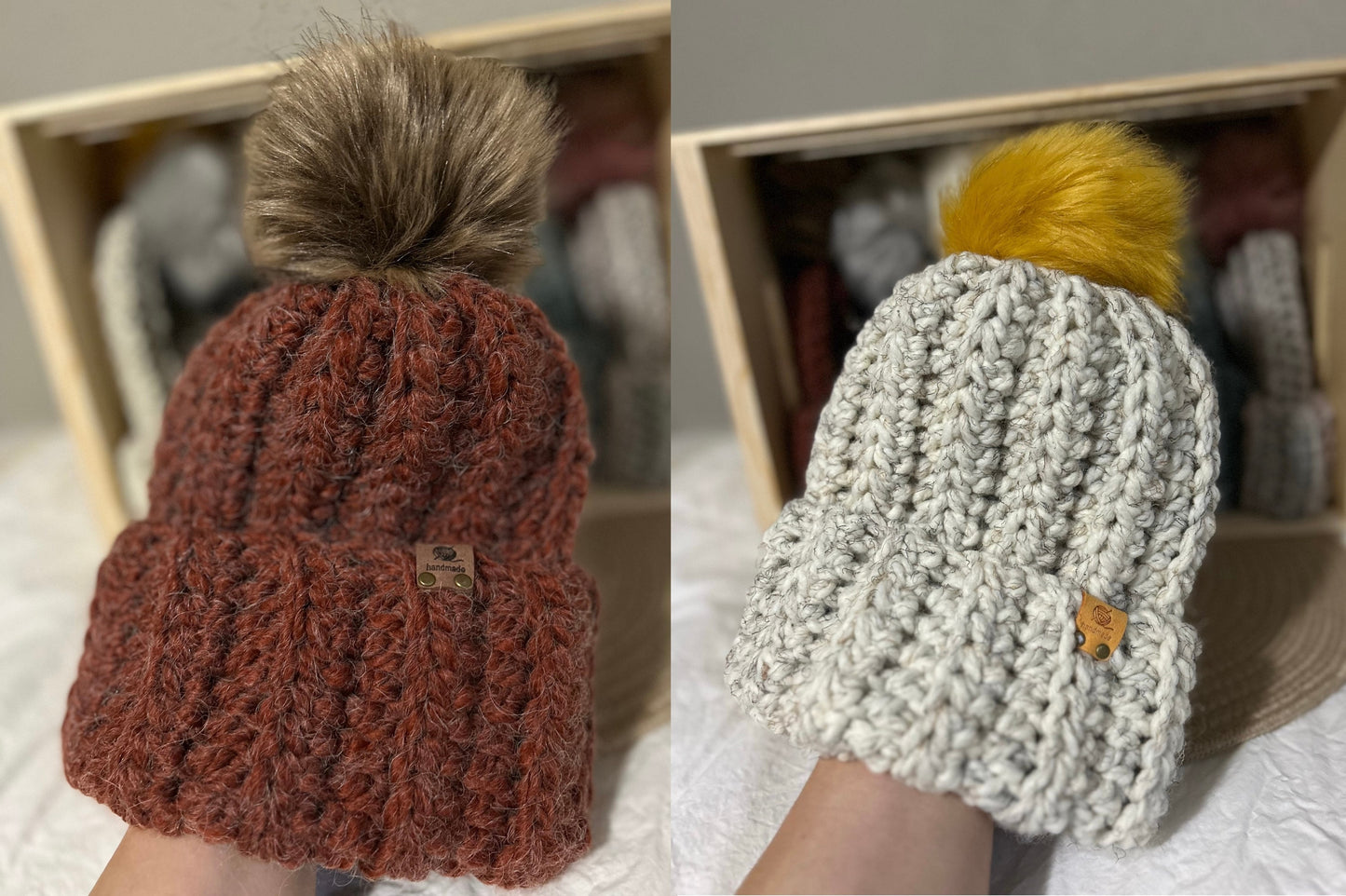 Pom Beanies | Crochet Winter Hats