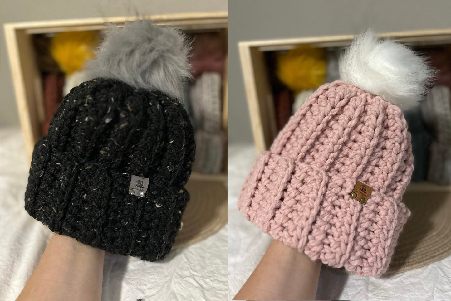 Pom Beanies | Crochet Winter Hats