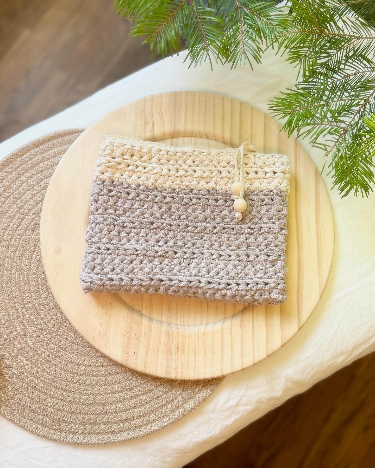 Crochet Women's Handbag | Handmade Bag | Matching Canvas Clutch