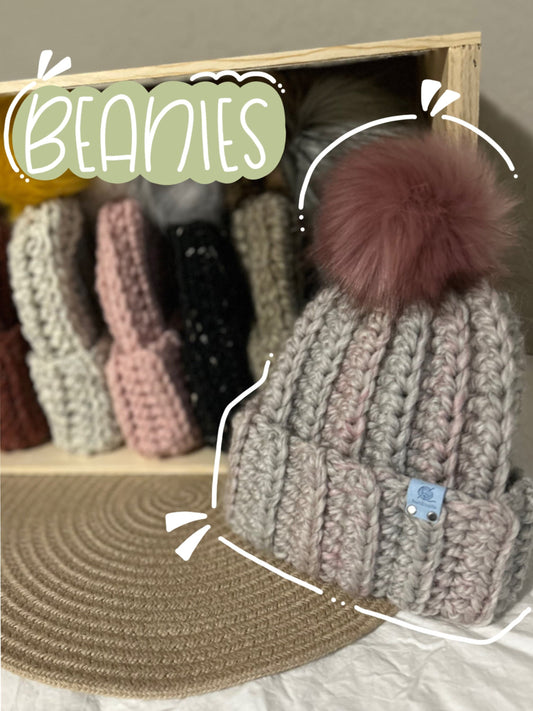 Pom Beanies | Crochet Winter Hats
